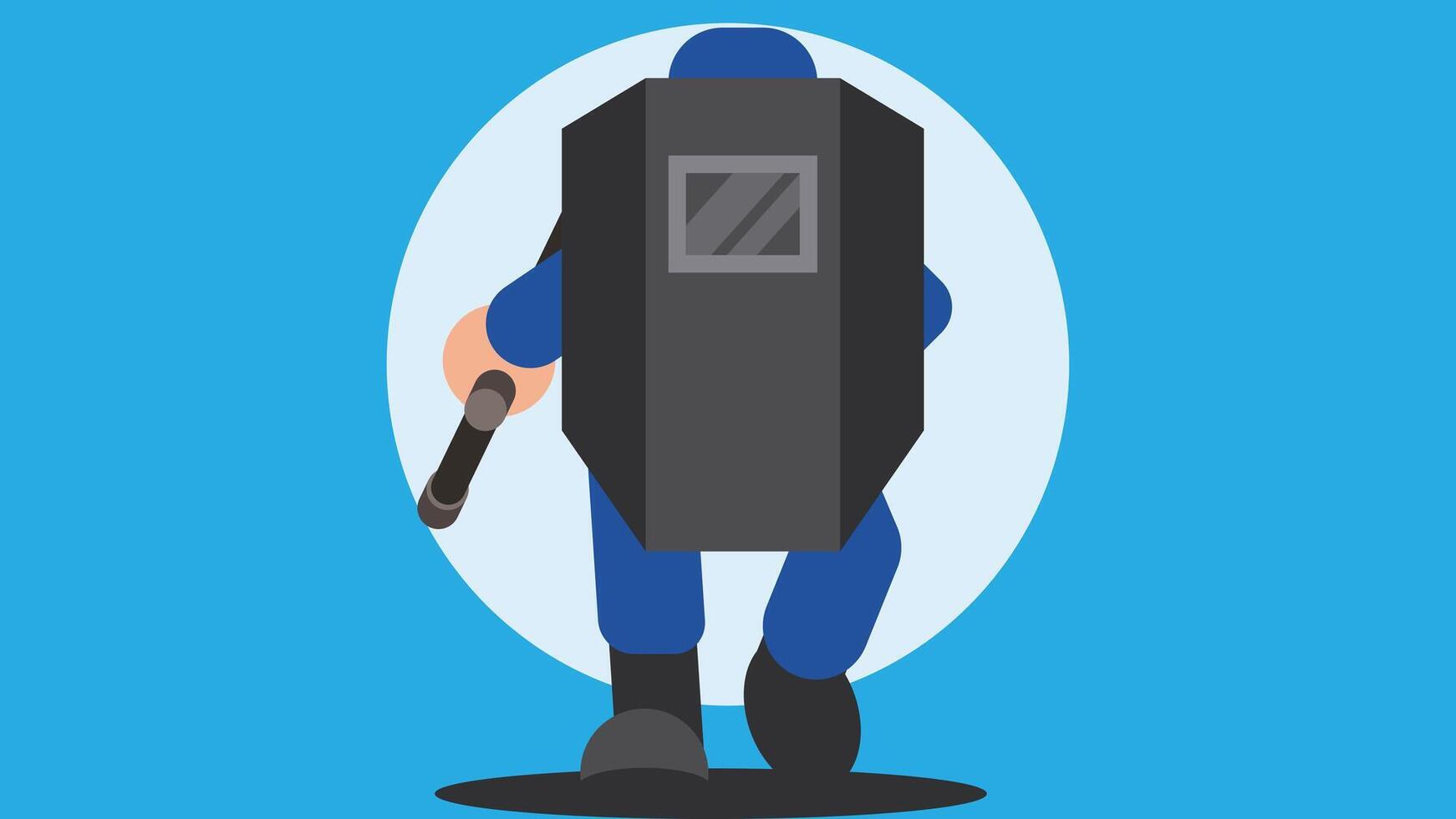 Police force personnel for security and safety in city illustration vector