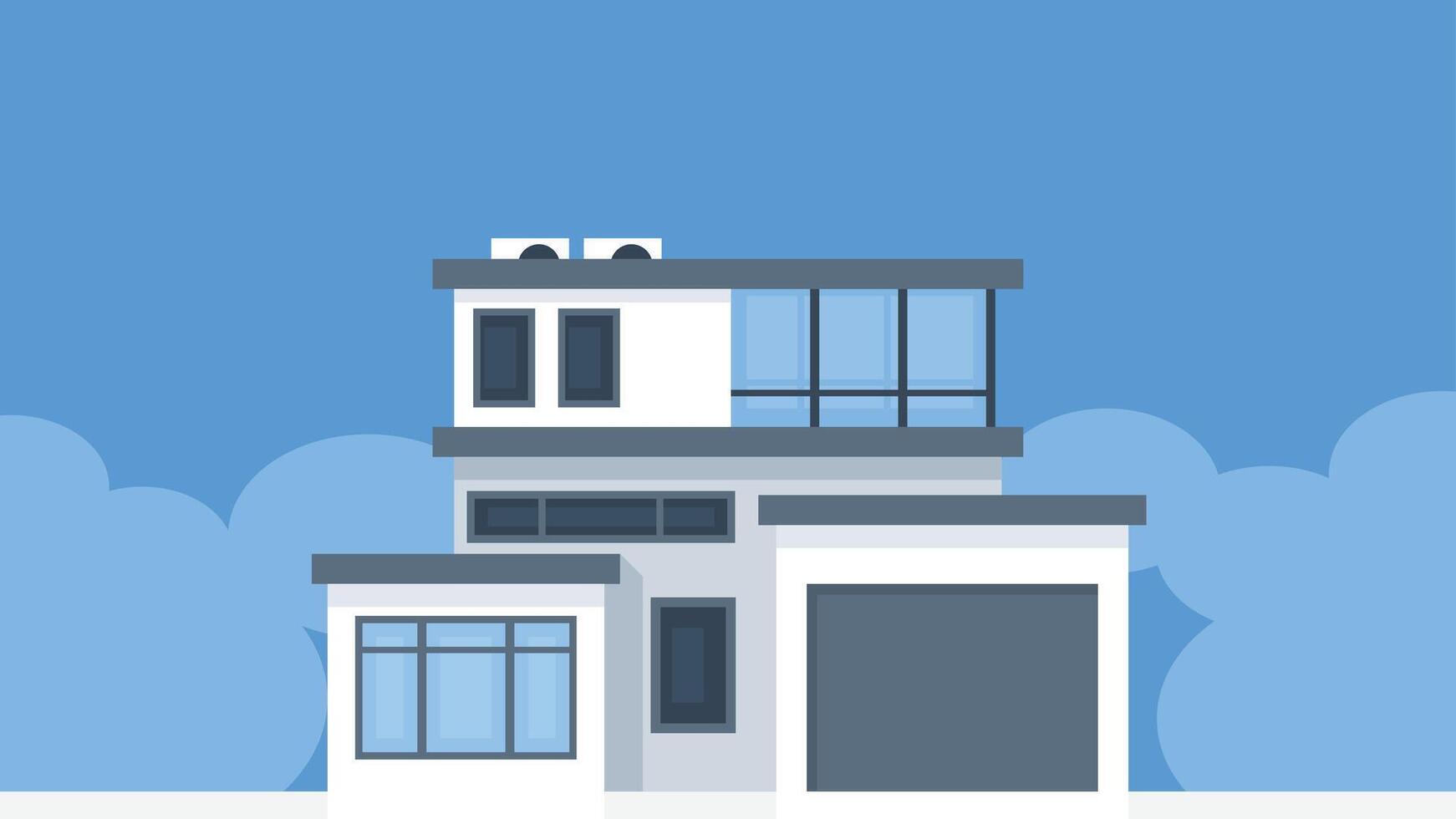 Exterior building house modern style background vector