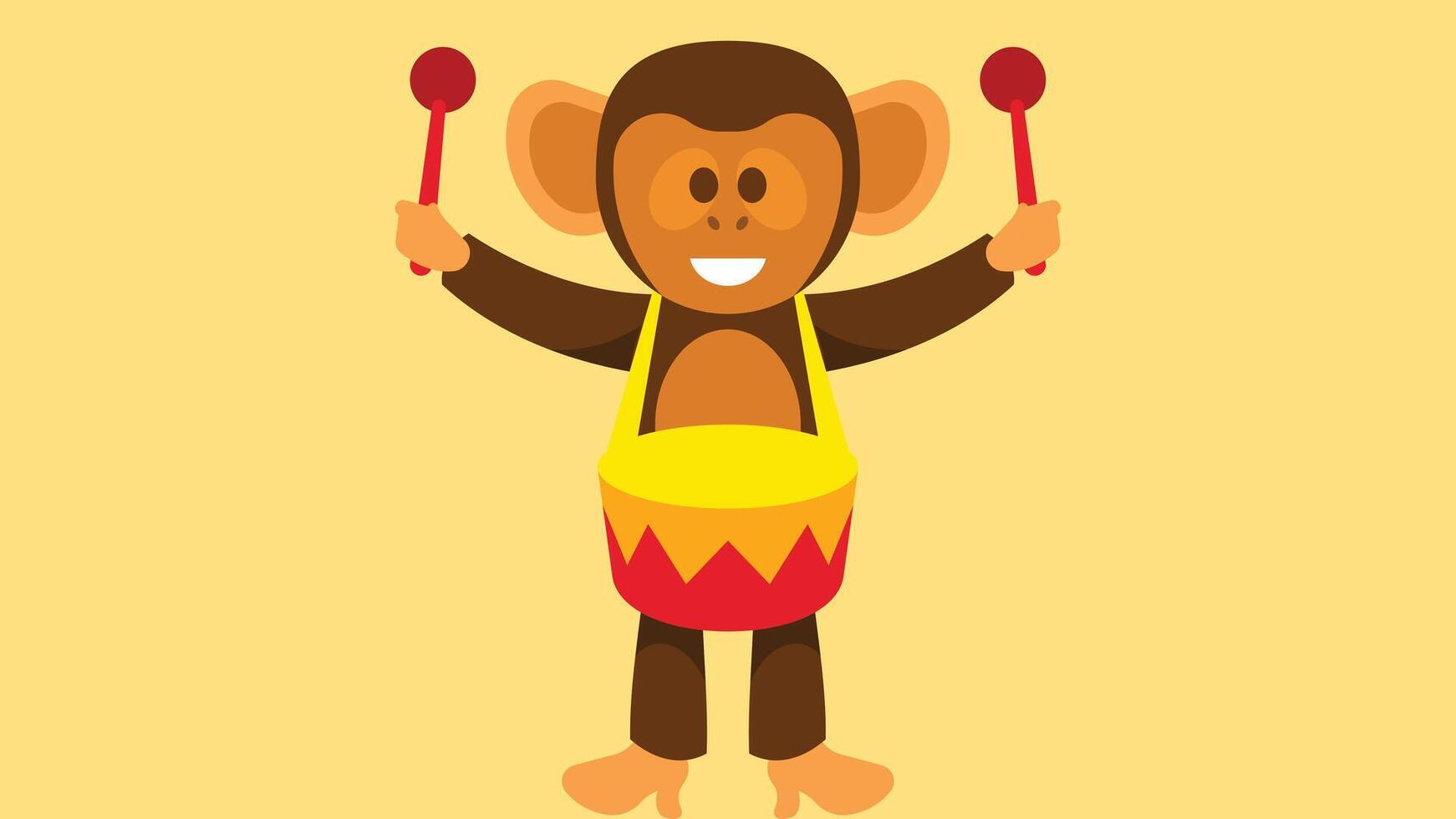 Monkey in a circus playing with balls illustration vector