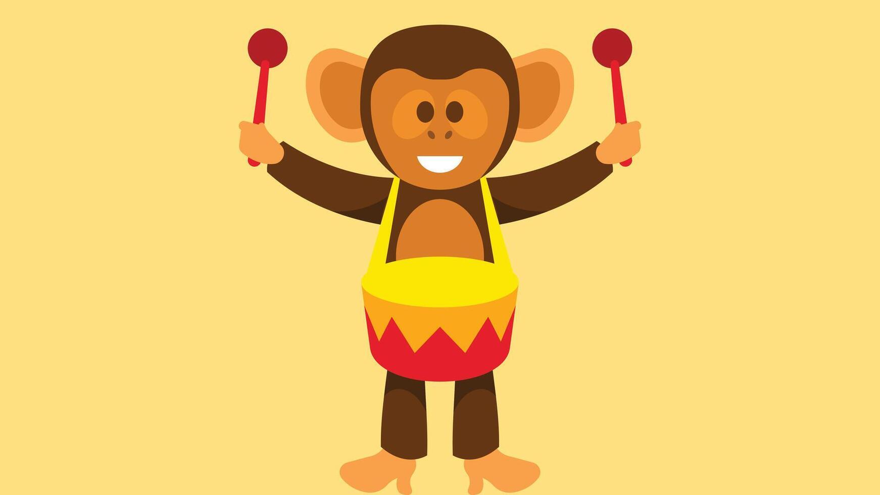 Monkey in a circus playing with balls illustration vector