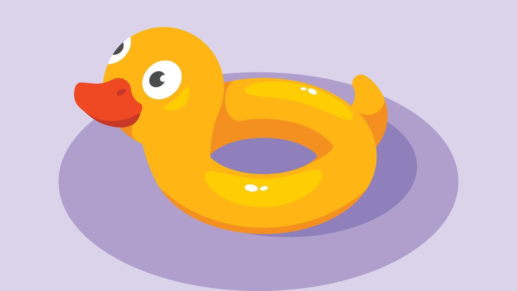 inflatable duck ring for swimming isolated vector