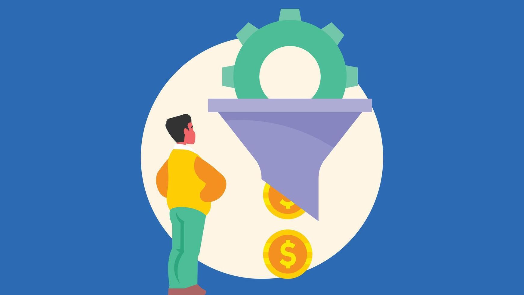 Business investment growth idea abstract illustration with money saving vector