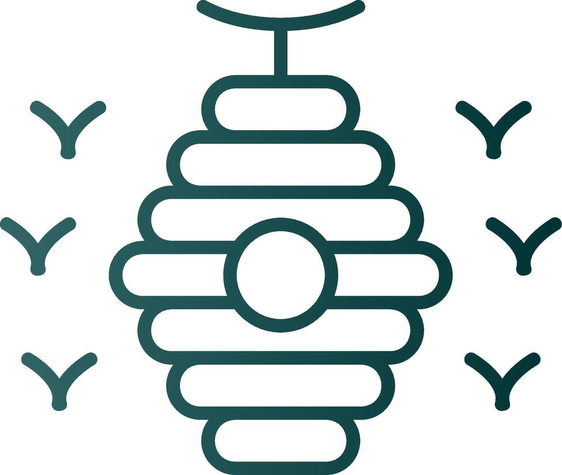 Bee Hive Line Gradient Icon vector