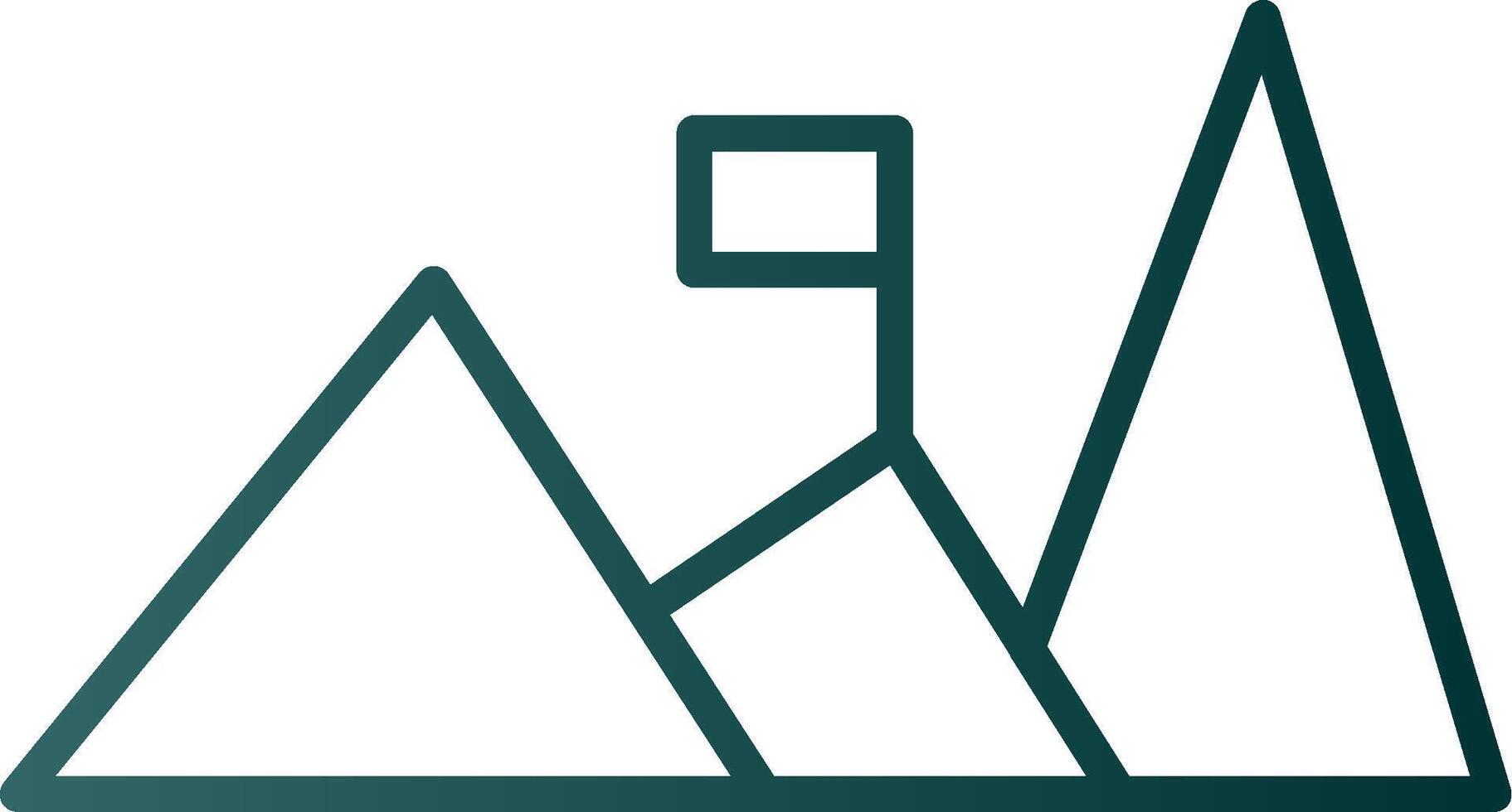 Mountains Line Gradient Icon vector