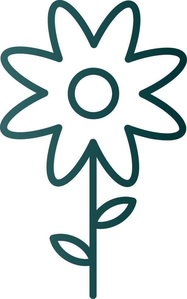 Flower Line Gradient Icon vector