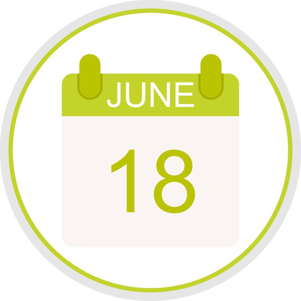 June Flat Circle Icon vector