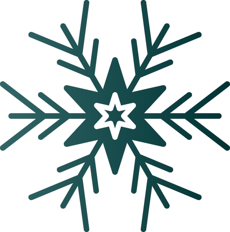 icono de gradiente de glifo de copo de nieve vector