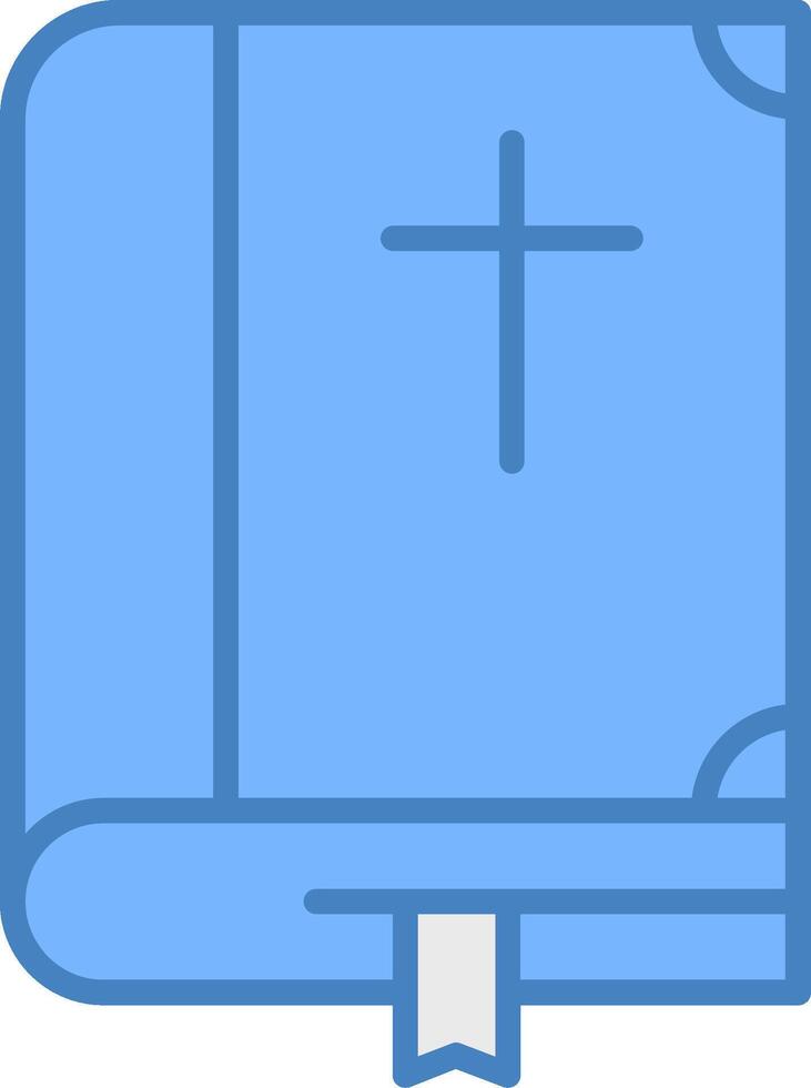 Bible Line Filled Blue Icon vector