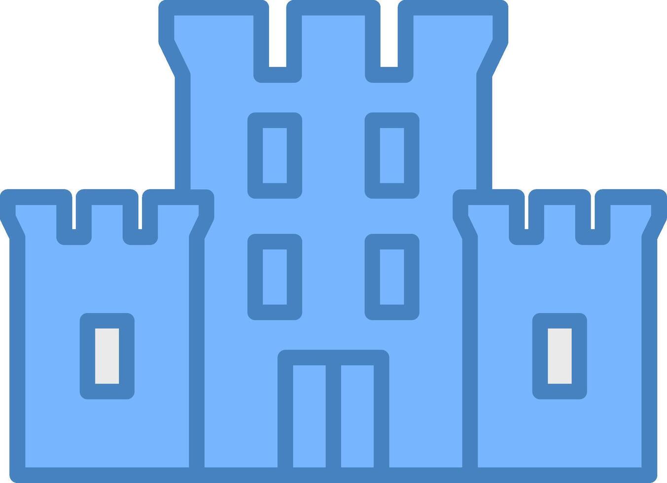 Castle Line Filled Blue Icon vector