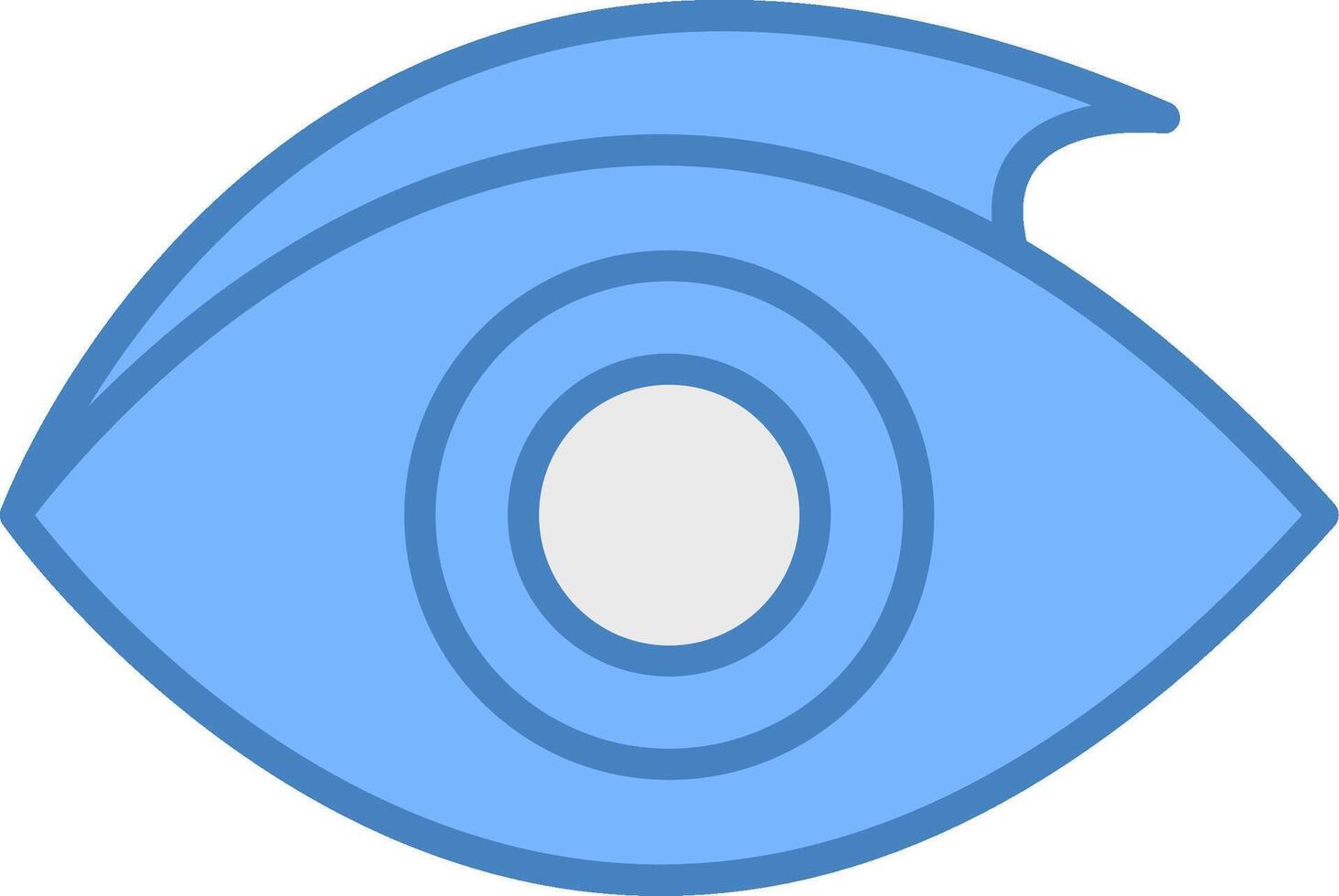 Eye Line Filled Blue Icon vector