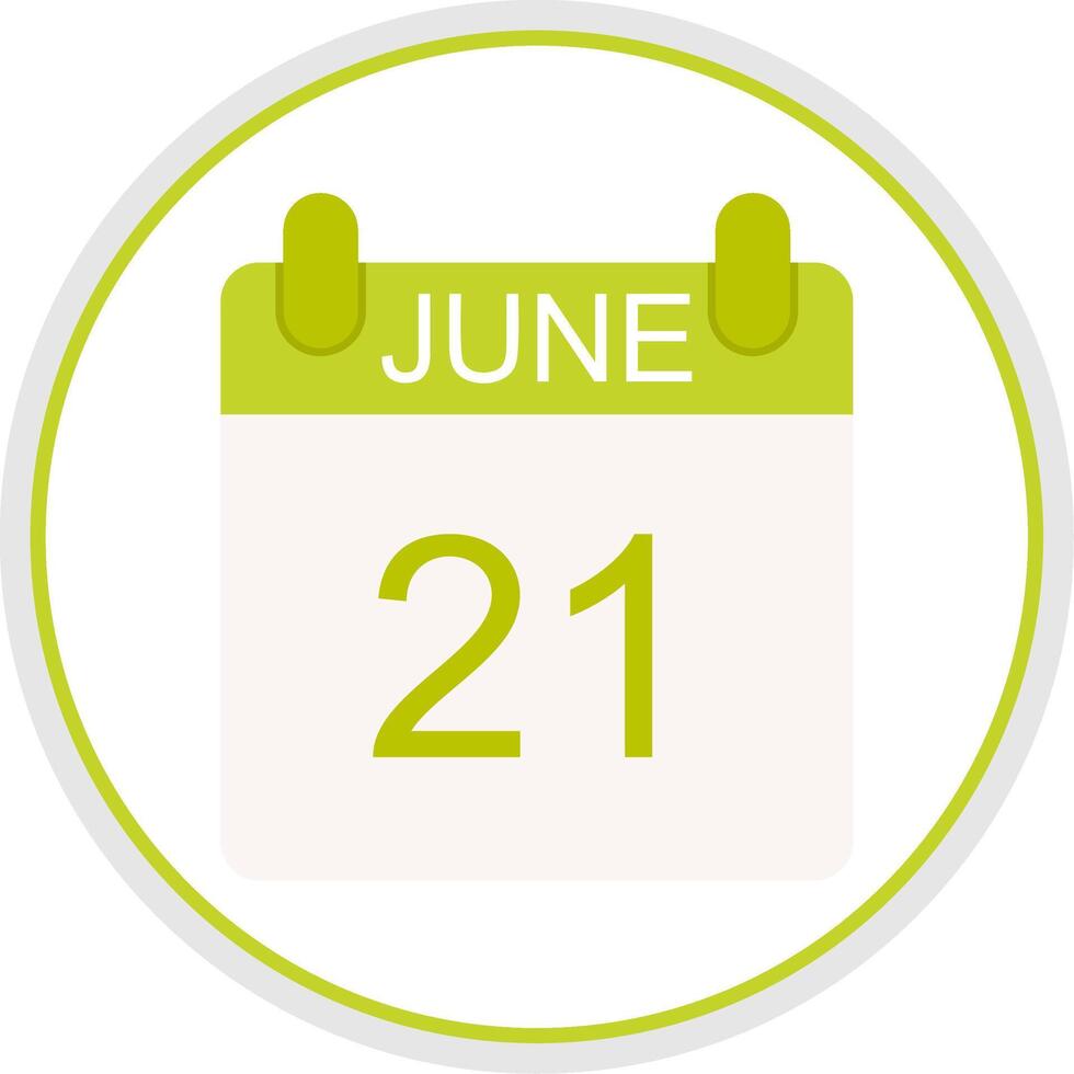 June Flat Circle Icon vector