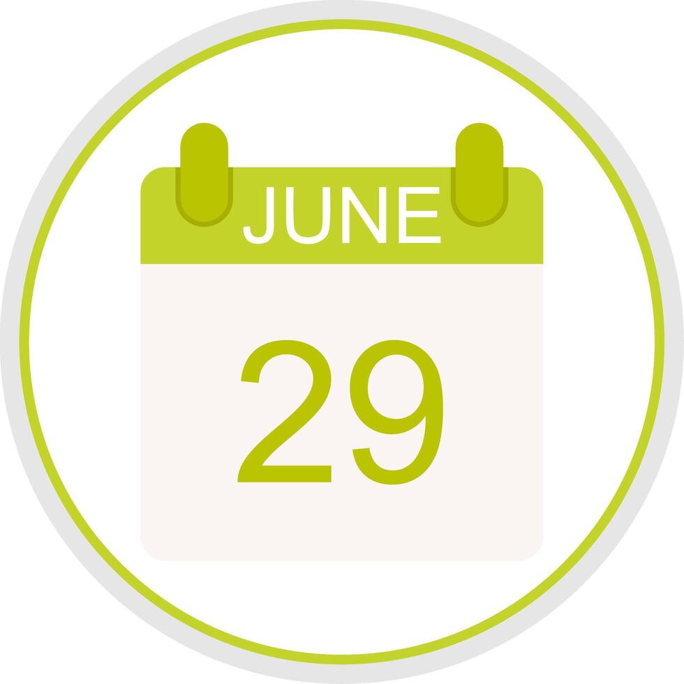 June Flat Circle Icon vector