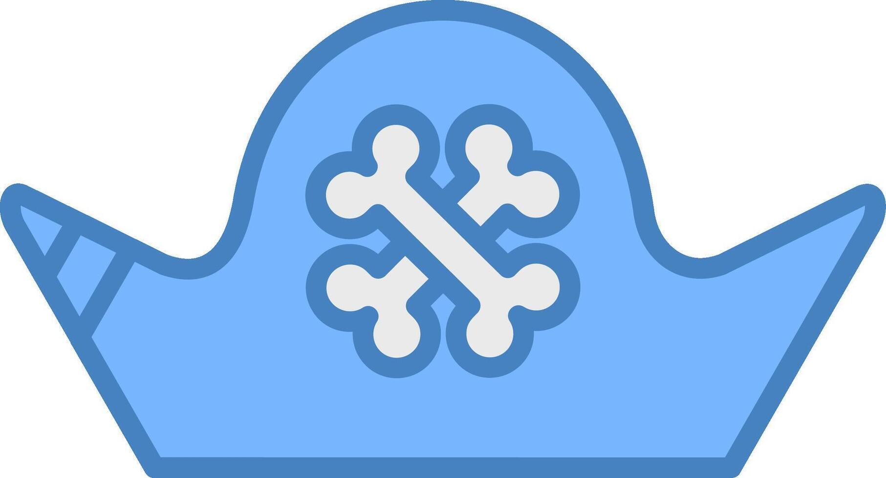 Pirate Hat Line Filled Blue Icon vector