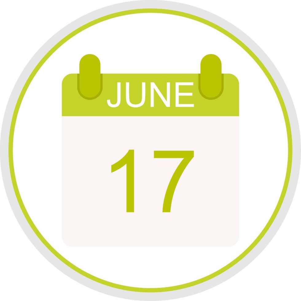 June Flat Circle Icon vector
