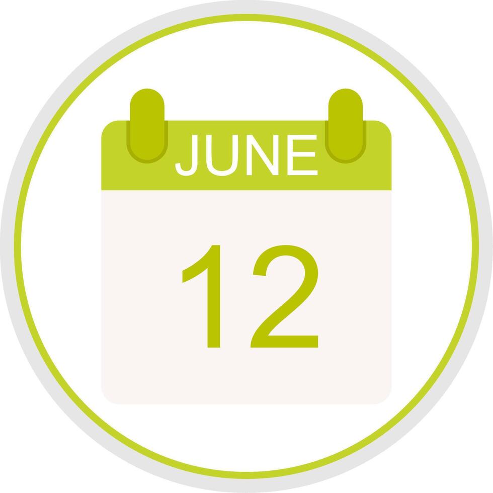 June Flat Circle Icon vector