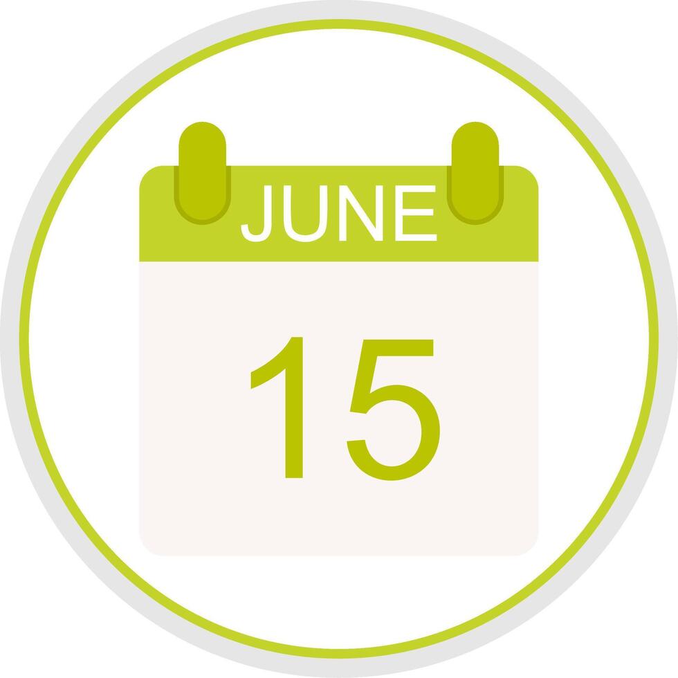 June Flat Circle Icon vector