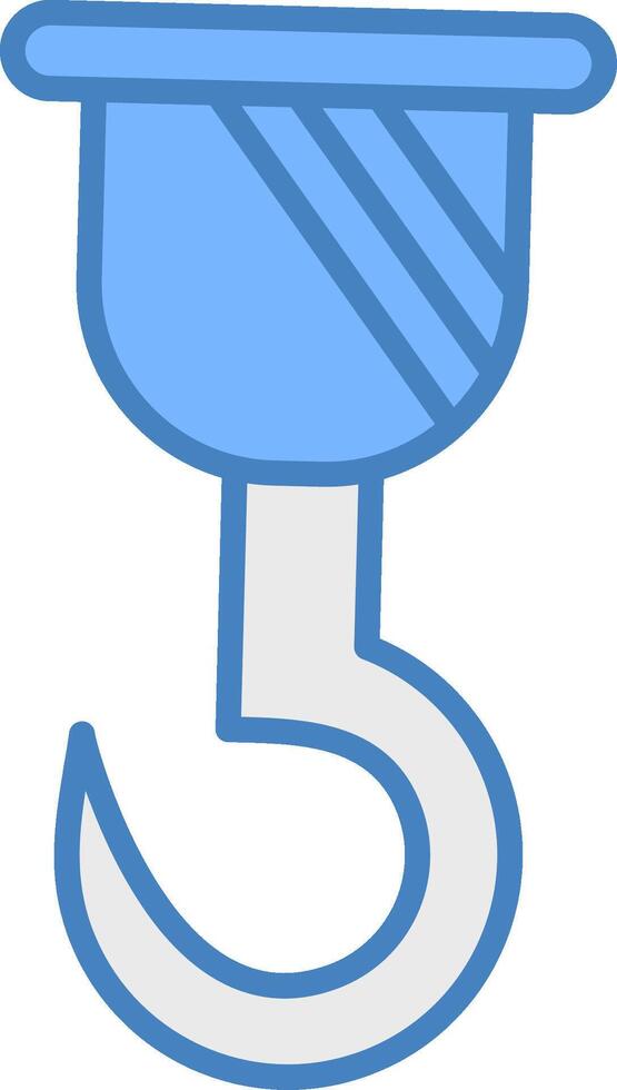 Hook Line Filled Blue Icon vector