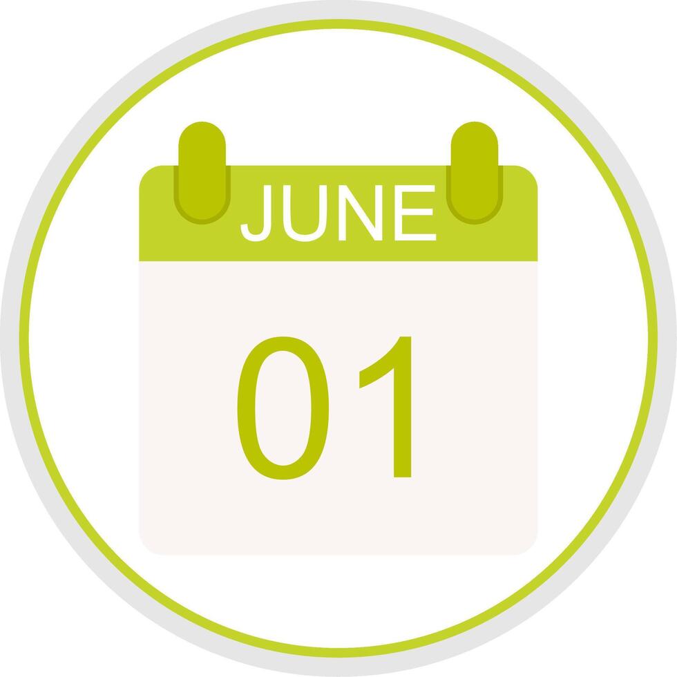 June Flat Circle Icon vector