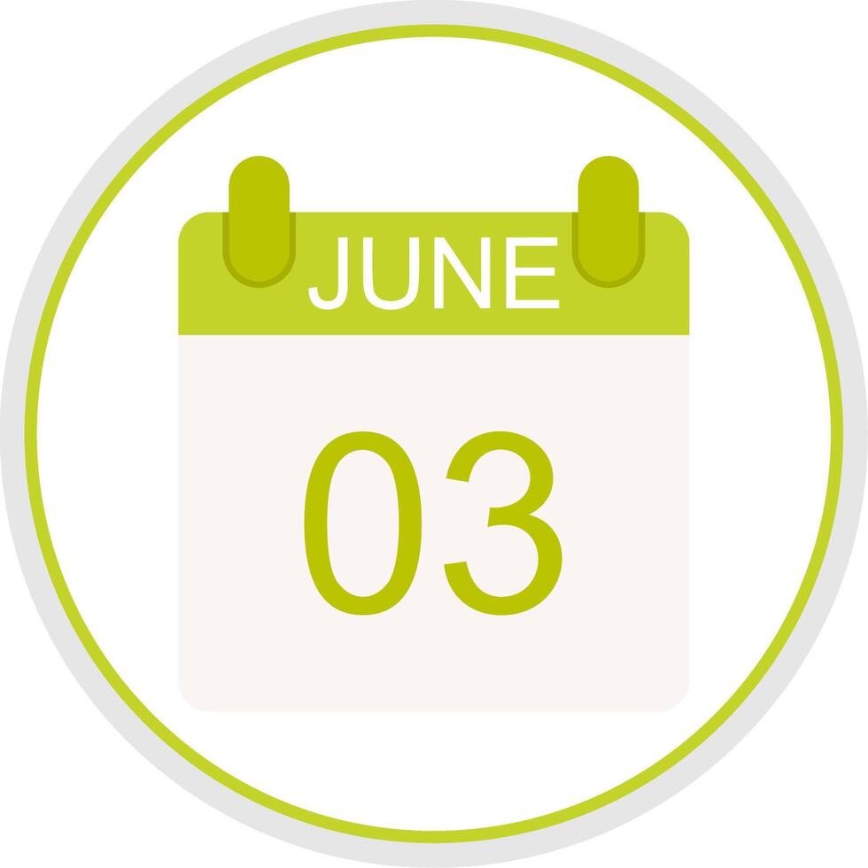 June Flat Circle Icon vector