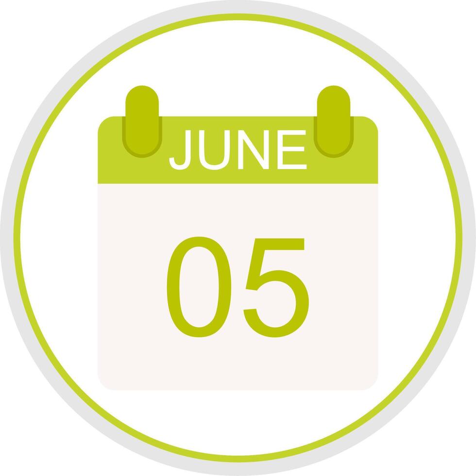 June Flat Circle Icon vector