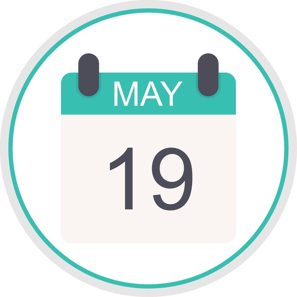 May Flat Circle Icon vector