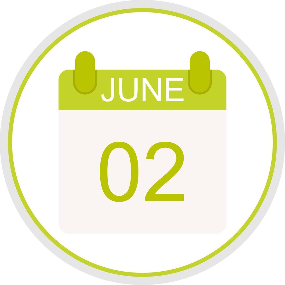 June Flat Circle Icon vector