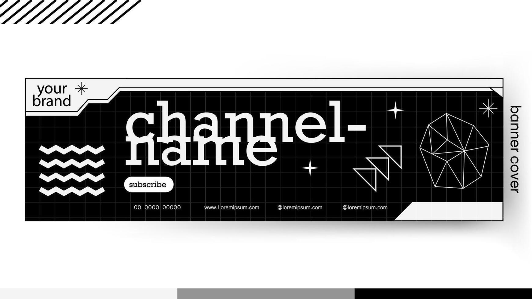 Cover banner Template gradient black and white color style brutalism design, Design a creative graphic banner for a web application. vector