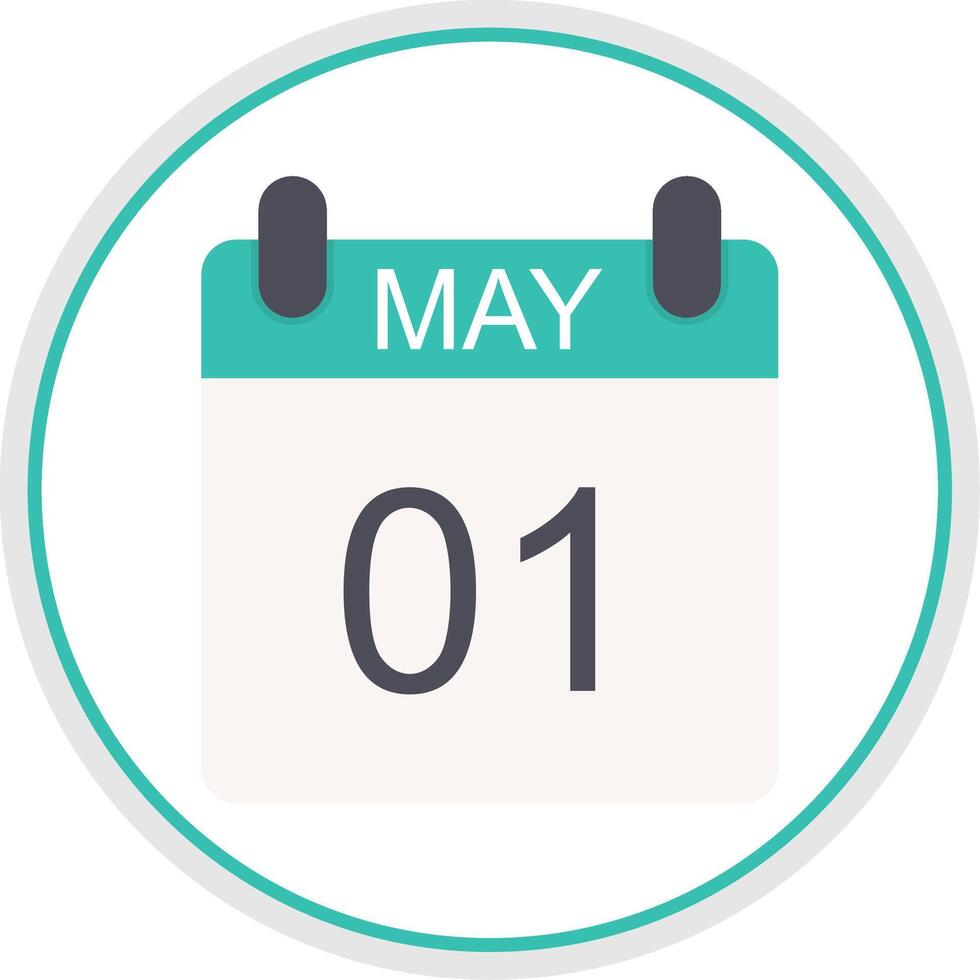 May Flat Circle Icon vector