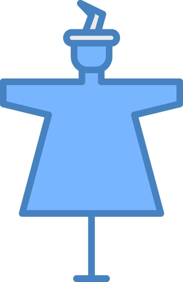 Scarecrow Line Filled Blue Icon vector