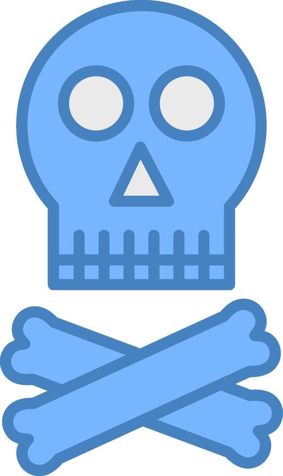 Skull Line Filled Blue Icon vector