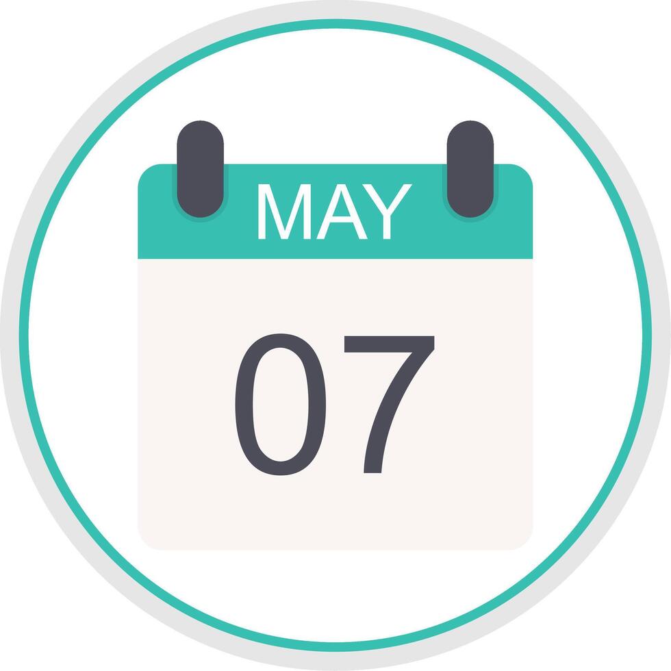 May Flat Circle Icon vector