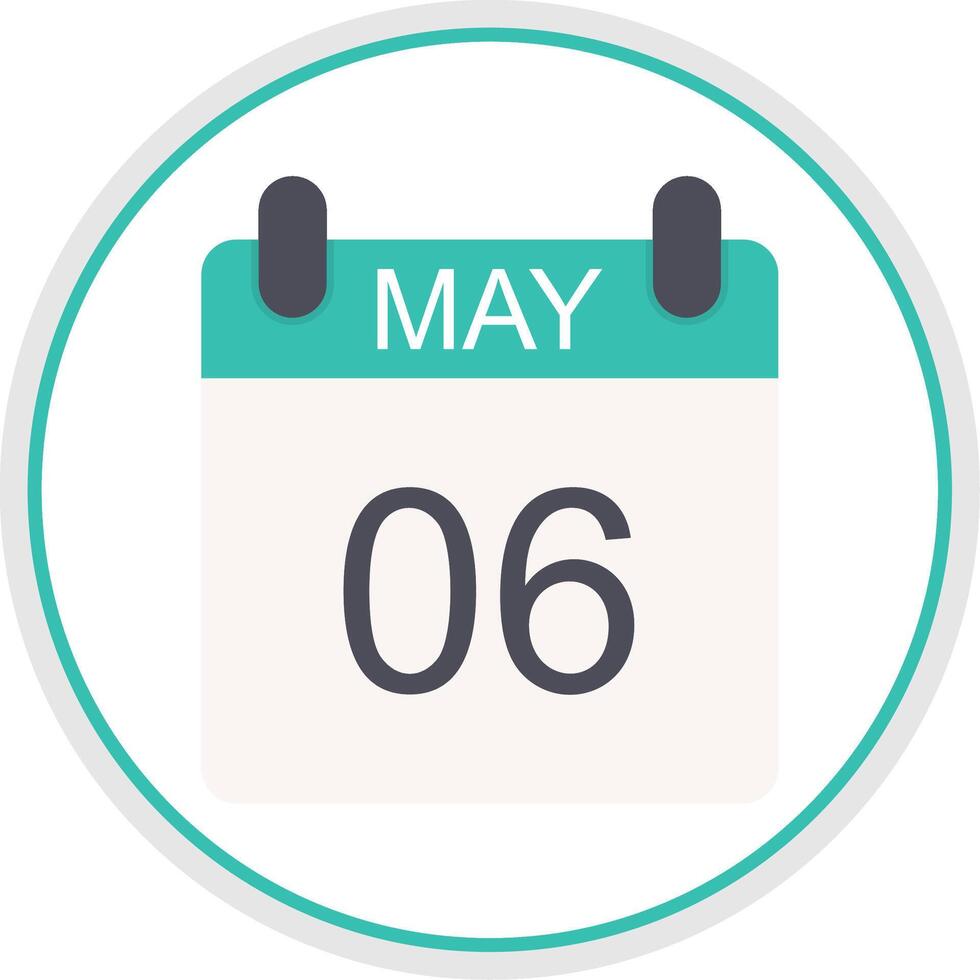May Flat Circle Icon vector