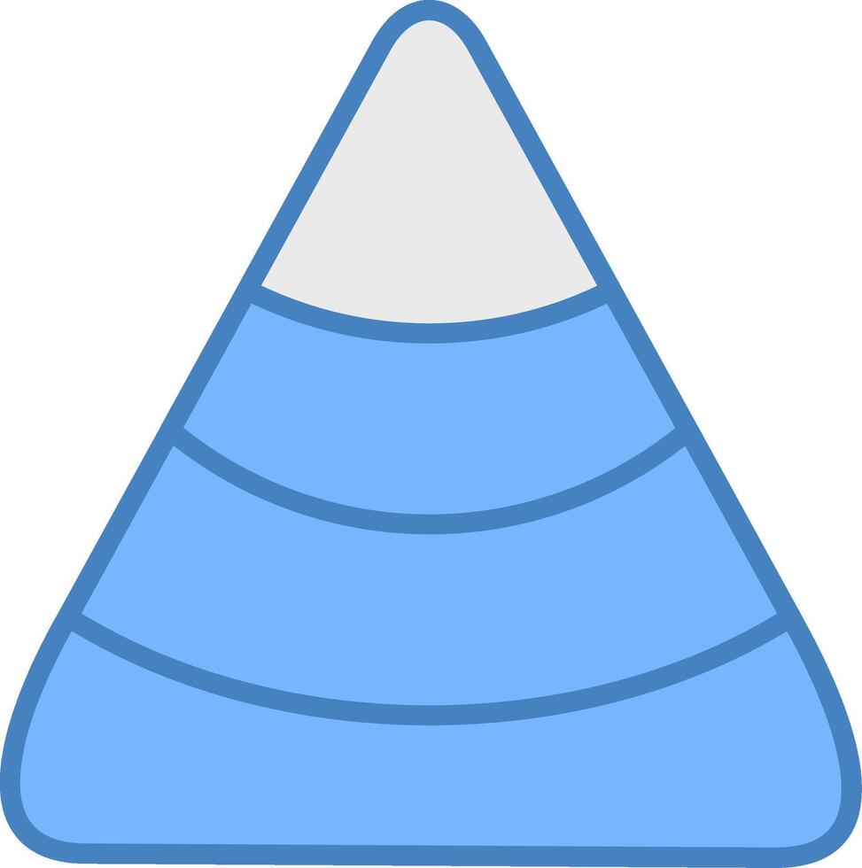 Candy Corn Line Filled Blue Icon vector