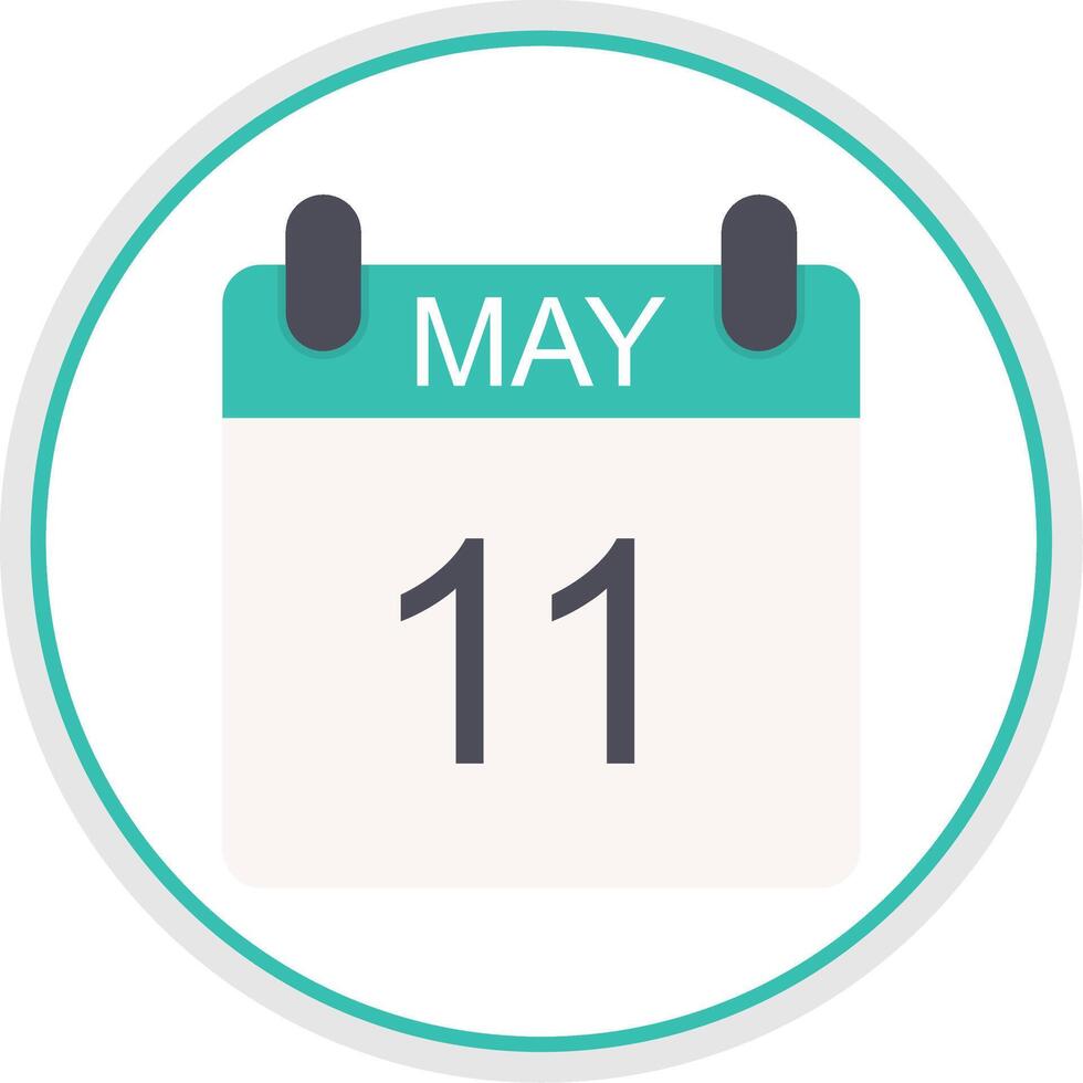 May Flat Circle Icon vector
