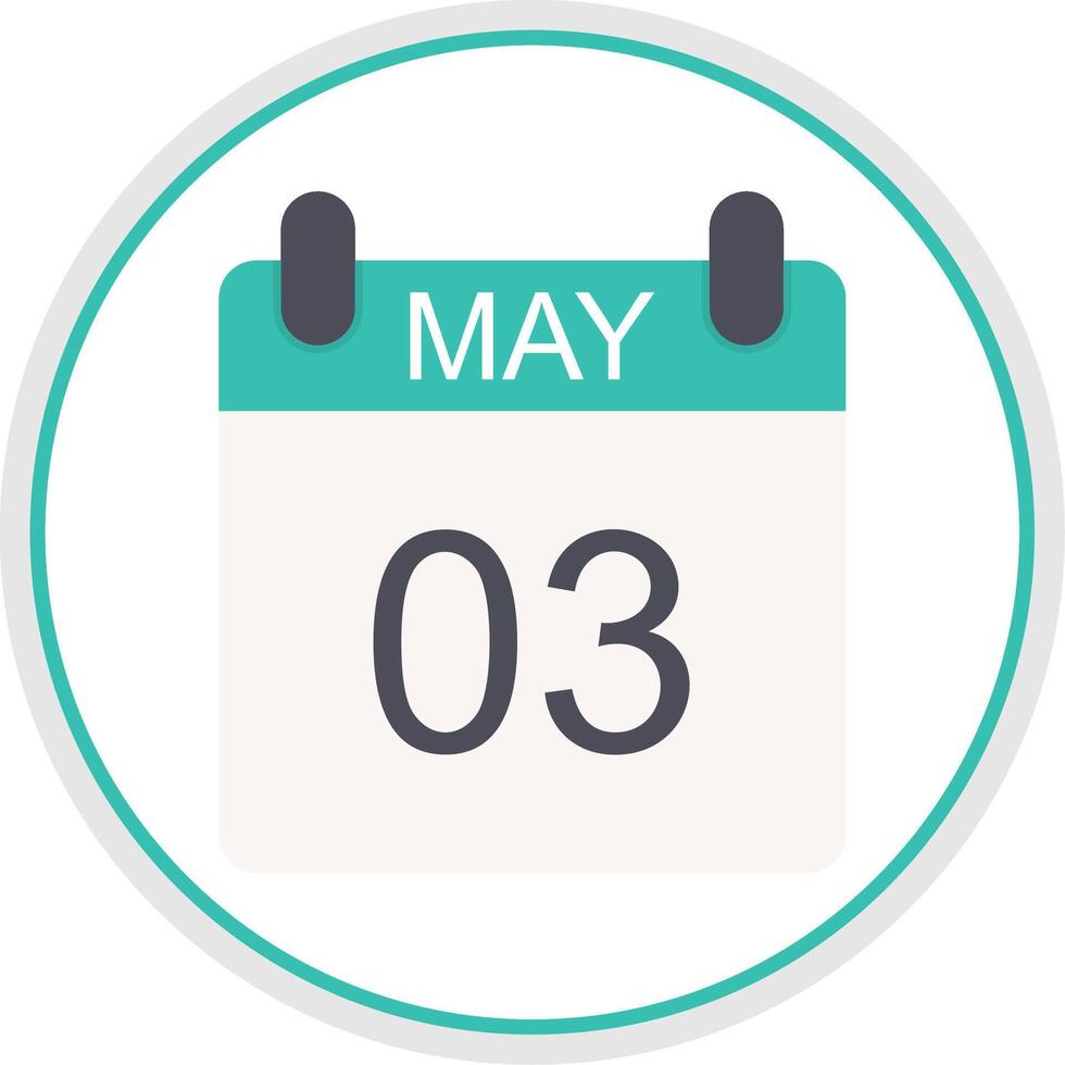 May Flat Circle Icon vector