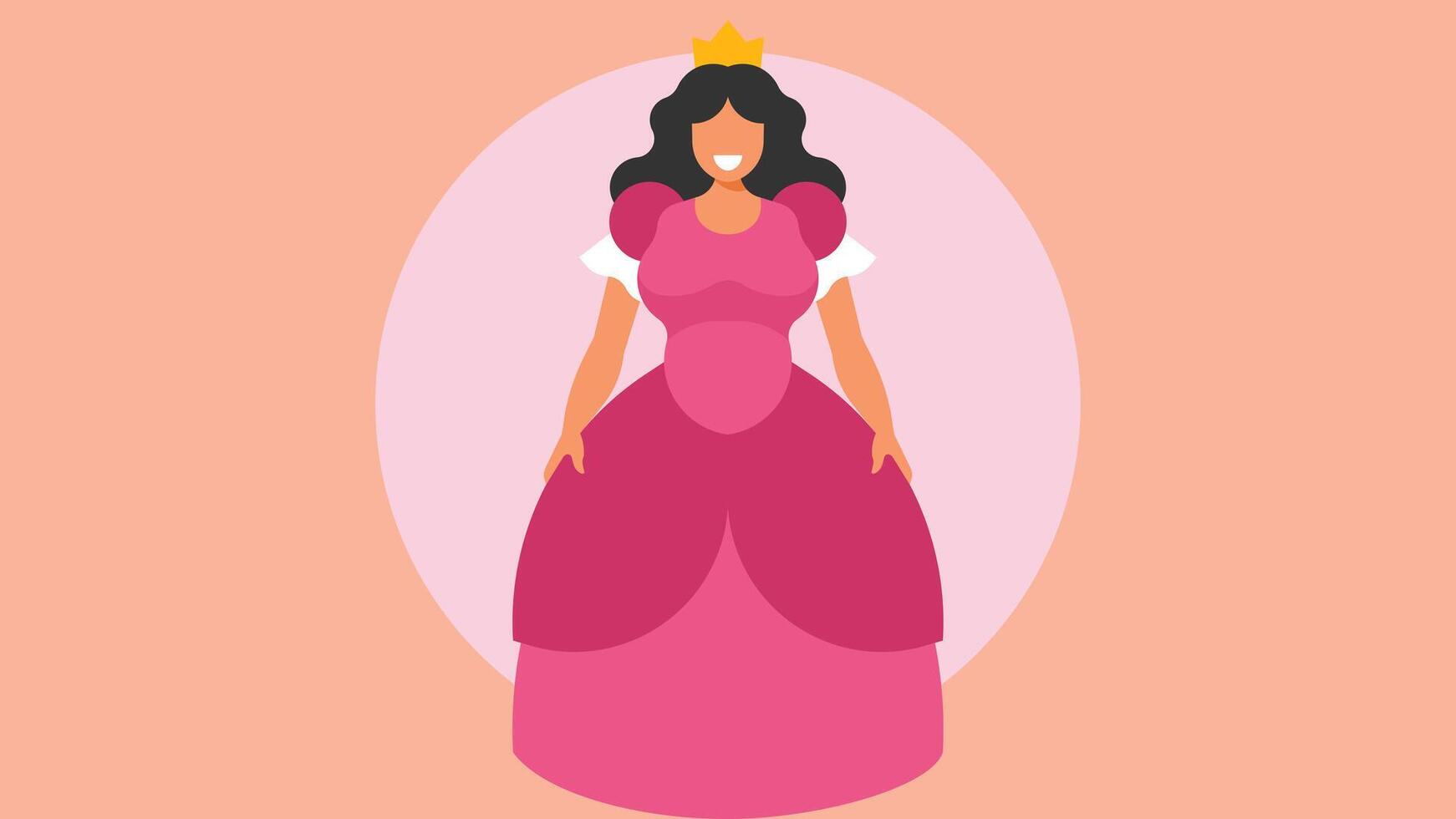 Princess model fashion dress fairytale girl illustration vector