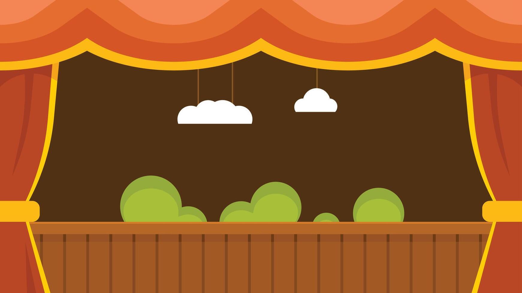 school theatre stage ready for a play background illustration vector