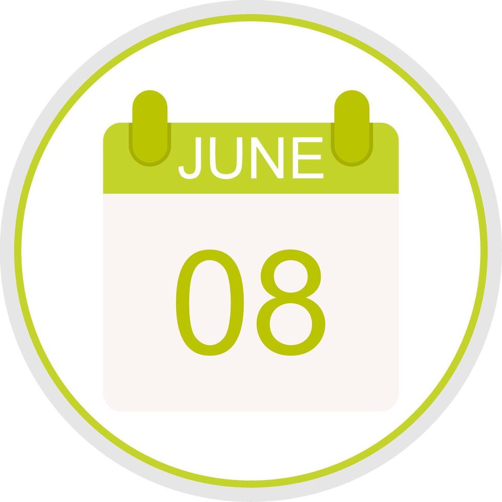 June Flat Circle Icon vector