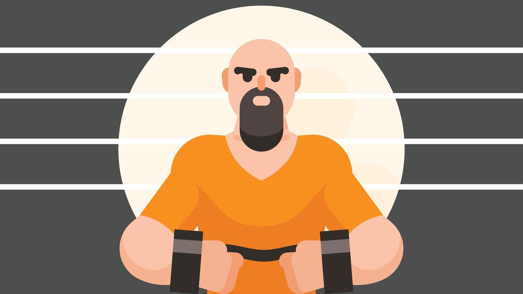 Criminal inmate locked in a jail illustration vector