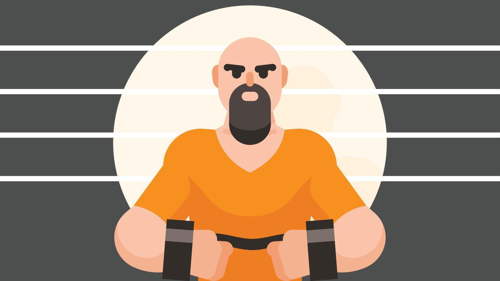 Criminal inmate locked in a jail illustration vector