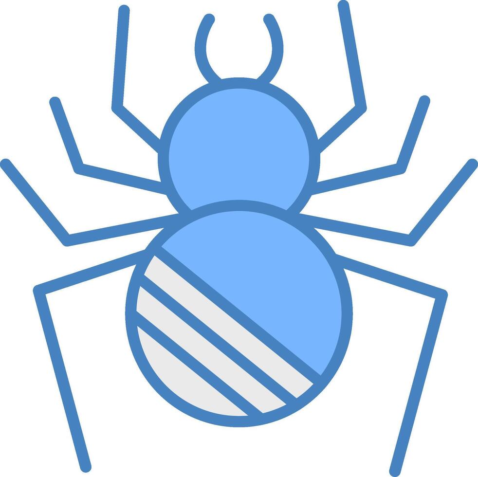 Spider Line Filled Blue Icon vector
