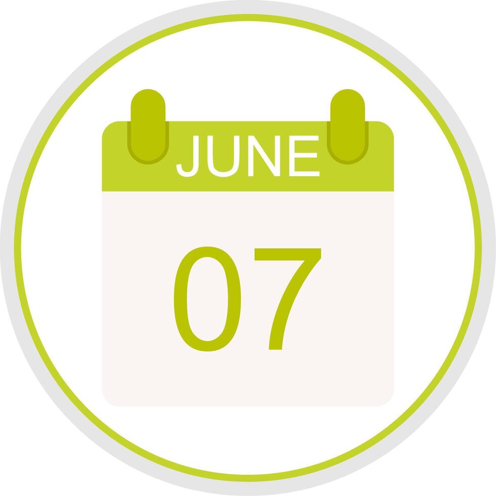 June Flat Circle Icon vector