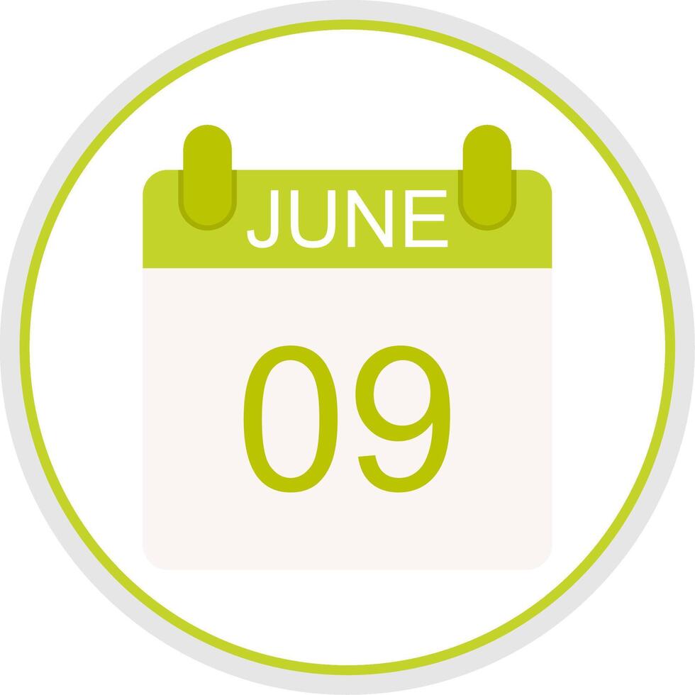 June Flat Circle Icon vector