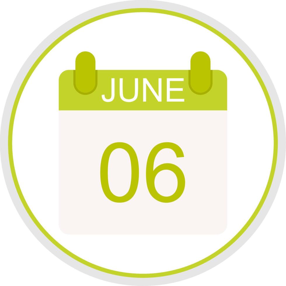 June Flat Circle Icon vector