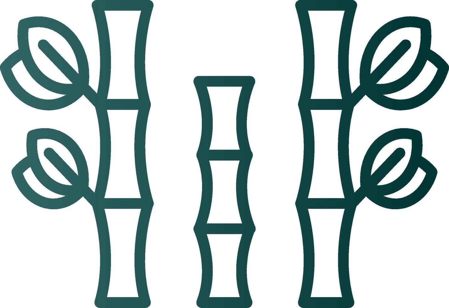 Bamboo Line Gradient Icon vector