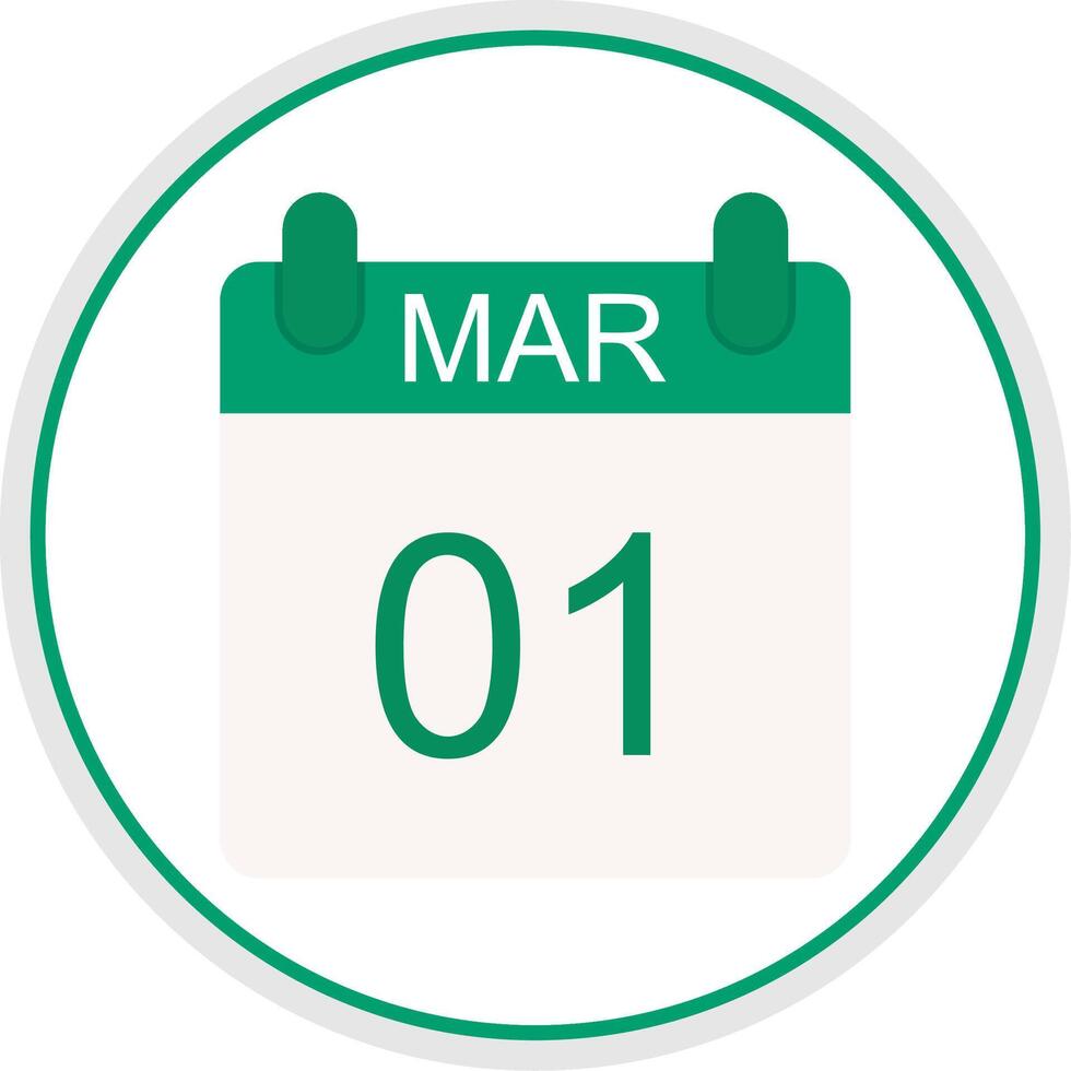 March Flat Circle Icon vector