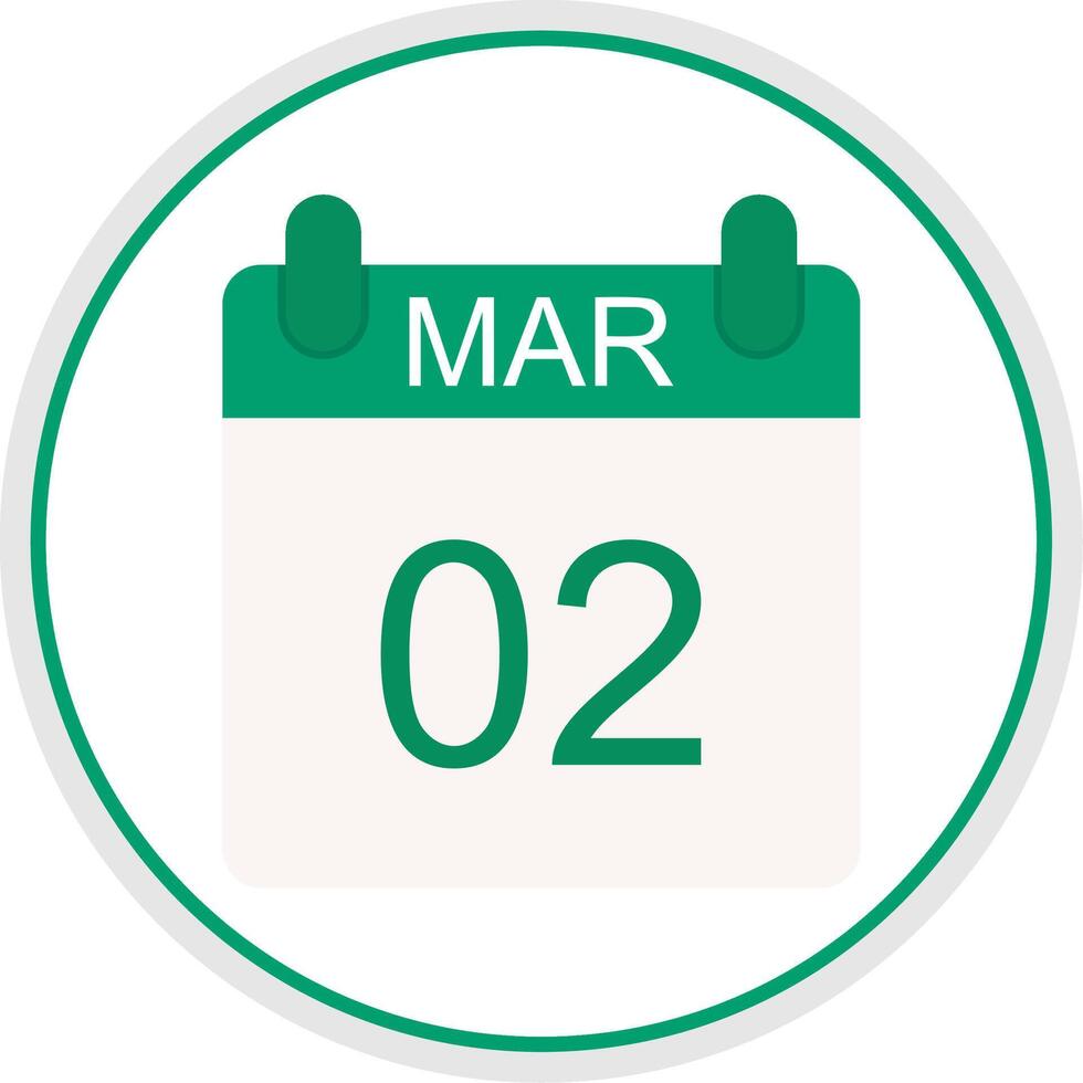 March Flat Circle Icon vector