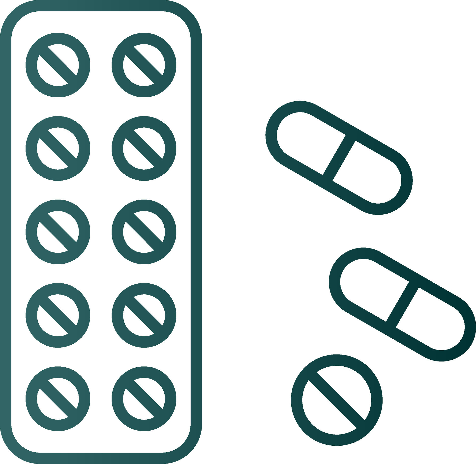 icono de gradiente de línea de pastillas 43572749 Vector en Vecteezy