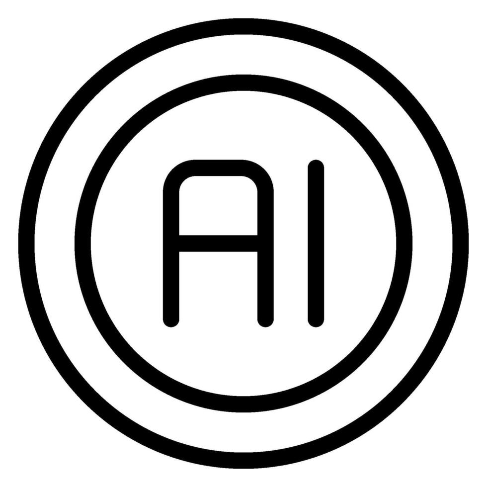 artificial intelligence line icon vector