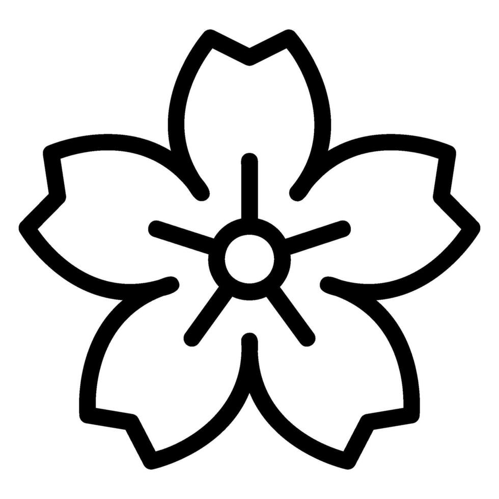 cherry blossom line icon vector